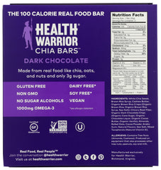 HEALTH WARRIOR: Dark Chocolate Chia Bar 5 Count, 4.40 oz