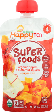 HAPPY TOT ORGANIC SUPERFOODS: Apples & Butternut Squash, 4.22 oz