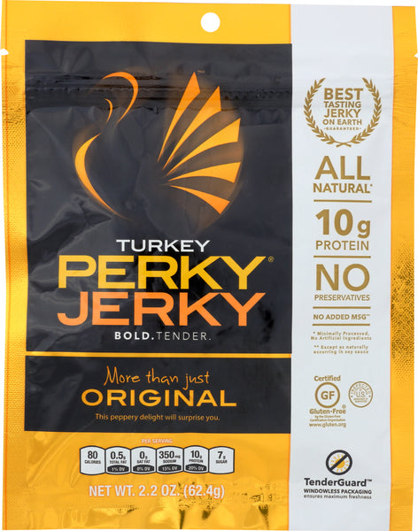 PERKY JERKY: Jerky Turkey Original, 2.2 oz