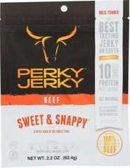 PERKY JERKY: Jerky Grass-Fed Beef Sweet & Spicy, 2.2 oz
