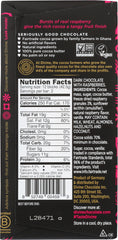DIVINE CHOCOLATE: 70% Dark Chocolate Bar with Raspberries, 3 oz