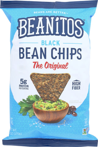 BEANITOS: Original Black Bean Chips with Sea Salt, 5 oz