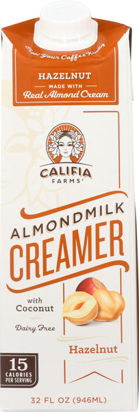 CALIFIA: Hazelnut Almondmilk Coffee Creamer, 32 oz