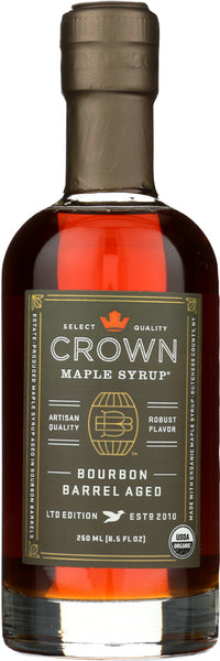 CROWN MAPLE: Bourbon Barrel Aged Maple Syrup, 8.5 fo