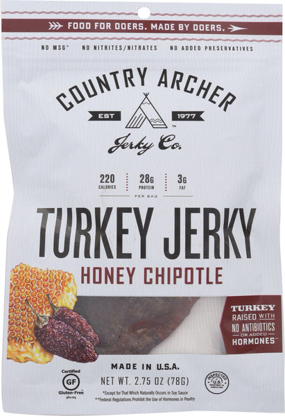 COUNTRY ARCHER: Turkey Jerky Honey Chipotle, 2.75 oz