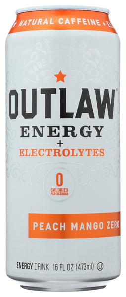 OUTLAW ENERGY: Peach Mango Zero Energy Drink, 16 fo