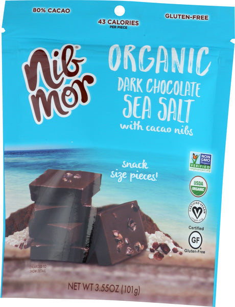 NIBMOR: Dark Chocolate Sea Salt Organic, 3.55 oz