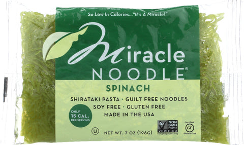 MIRACLE NOODLE: Shirataki Pasta Spinach Angel Hair, 7 oz