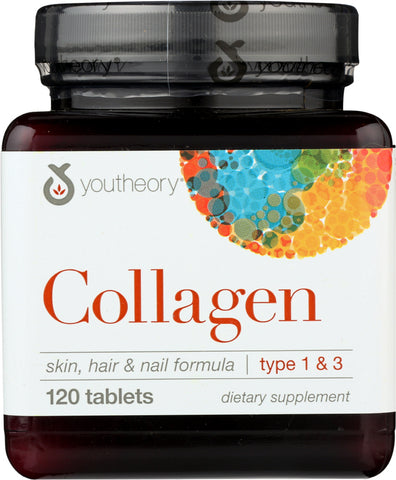 YOUTHEORY: Collagen Type 1 & 3, 120 Tablets