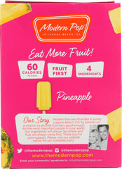 MODERN POP: Frozen Fruit Bar Pineapple, 10 oz