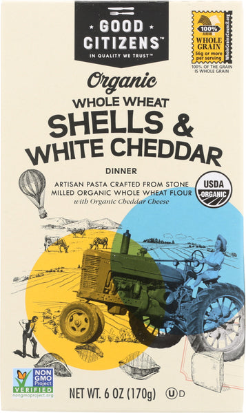 GOOD CITIZENS: Whole Wheat Shells & White Cheddar Macaroni & Cheese, 6 oz