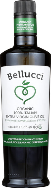 BELLUCCI: Premium Certified Organic Extra Virgin Olive Oil, 16.9 Oz