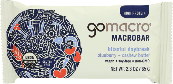 GOMACRO: BAR CASHEW BLUEBERRY (2.300 OZ)