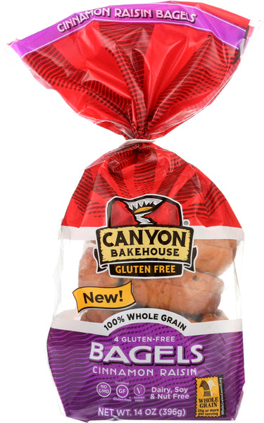 CANYON BAKEHOUSE: Cinnamon Raisin Bagels 4pc, 14 oz