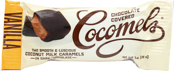 COCOMELS: Vanilla Chocolate Covered Cocomels, 1 oz