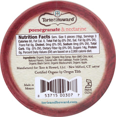 TORIE & HOWARD: Organic Hard Candy Pomegrante and Nectarine, 2 oz