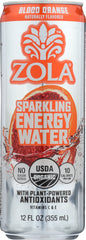 ZOLA: Beverage Energy Blood Orange, 12 fo