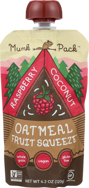 MUNK PACK: Oatmeal Fruit Squeeze Raspberry Coconut, 4.2 oz