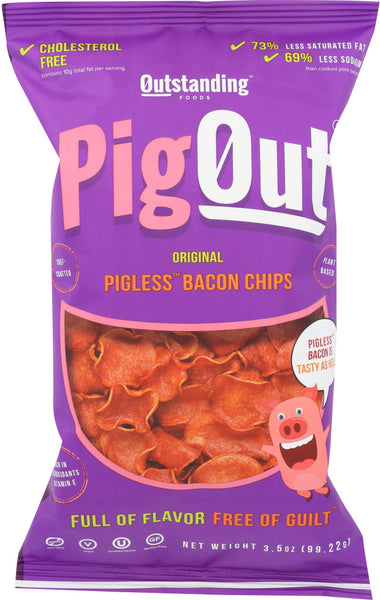 OUTSTANDING FOODS INC: Chip Mushroom Bacon Original, 3.5 oz
