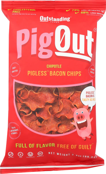 OUTSTANDING FOODS INC: Chipotle Pigless Bacon Chips, 3.5 oz