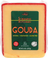 SCREAMING DUTCHMAN: Cheese Wedge Gouda Red Wax, 8 oz