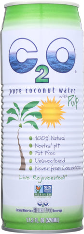 C2O: Pure Coconut Water With Pulp, 100%, 17.5 Oz