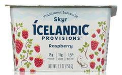 ICELANDIC PROVISIONS: Traditional Skyr Raspberry Yogurt, 5.30 oz