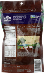 ROYAL HAWAIIAN ORCHARDS: Dark Chocolate Covered Blueberry Acai Macadamia Nuts, 4.5 oz