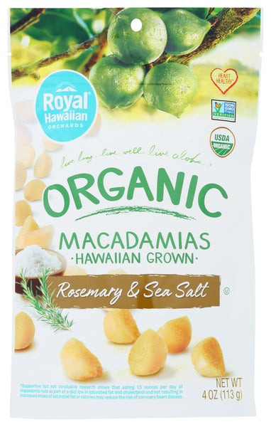 ROYAL HAWAIIAN ORCHARDS: Organic Rosemary & Sea Salt Macadamia Nuts, 4 oz