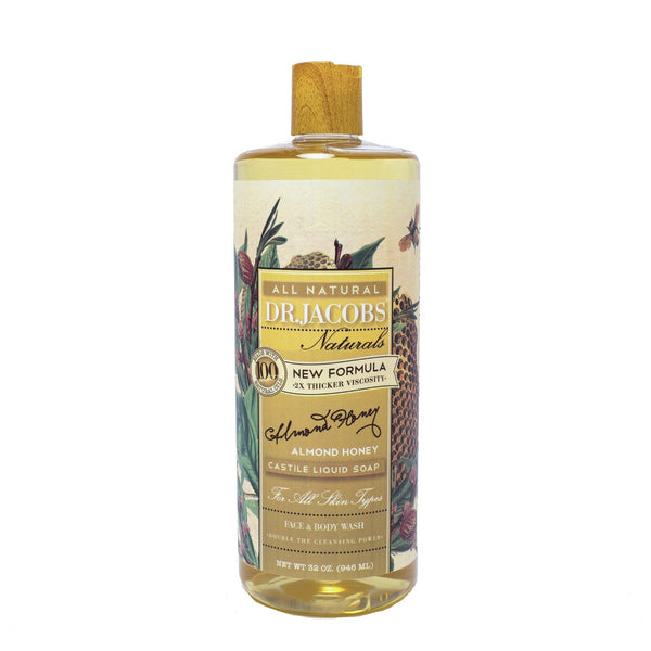 DR JACOBS: Pure Castile Liquid Soap Almond Honey, 32 oz