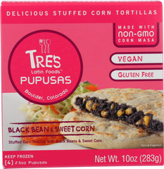 TRES PUPUSAS: Black Bean & Sweet Corn, 10 oz