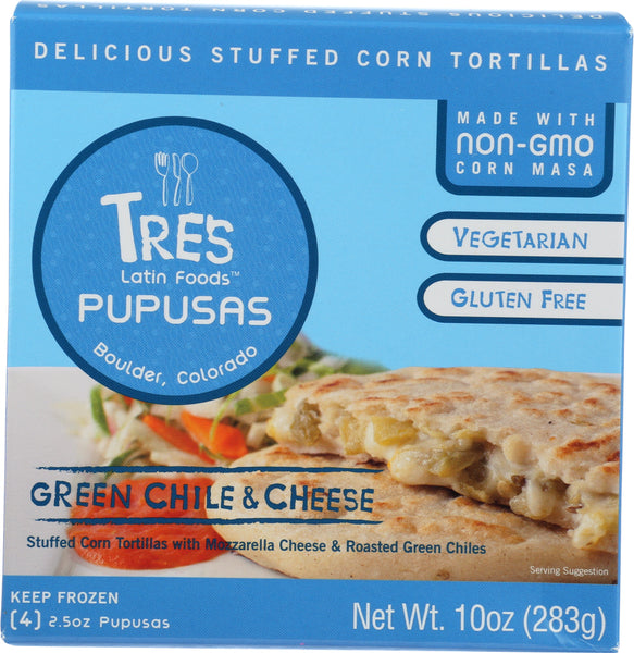 TRES PUPUSAS: Green Chile & Cheese, 10 oz