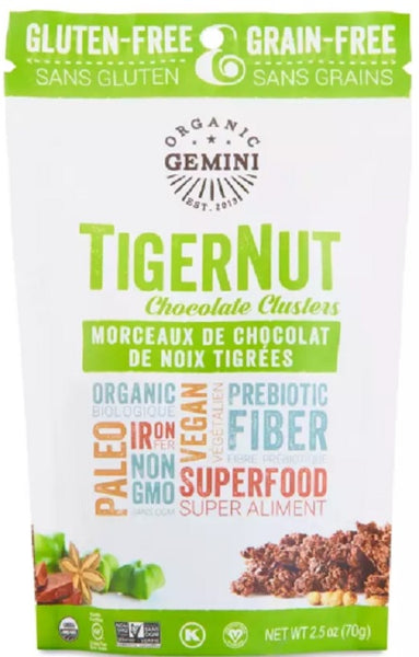 ORGANIC GEMINI: Tigernut Chocolate Cluster, 2.5 oz
