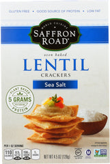 SAFFRON ROAD: CRACKER LENTIL SEA SALT (4.500 OZ)