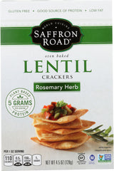 SAFFRON ROAD: CRACKER LENTIL RSMRY HERB (4.500 OZ)