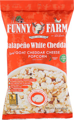 FUNNY FARMS: Goat Cheese Popcorn Jalapeño White Cheddar, 3 oz