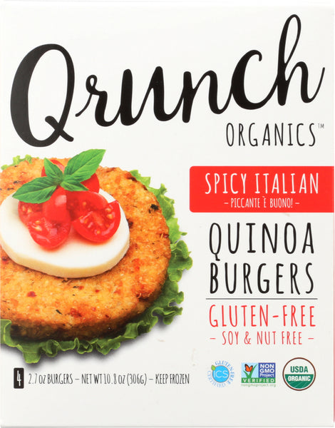 QRUNCH: Quinoa Burgers Spicy Italian, 10.8 oz