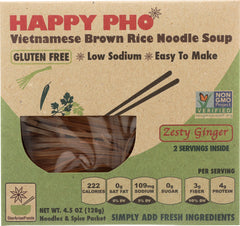 STAR ANISE FOODS: Happy Pho Vietnamese Brown Rice Noodle Soup Zesty Ginger, 4.5 Oz