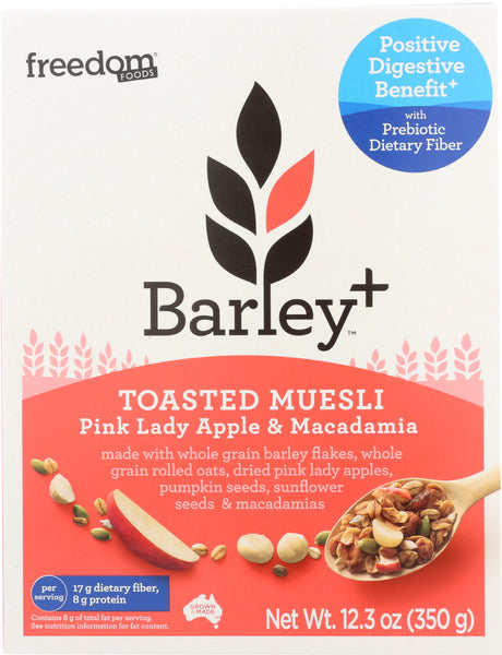 FREEDOM FOODS: Barley Plus Pink Lady Macadamia Cereal, 12.3 oz