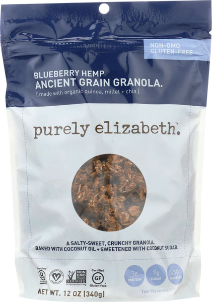 PURELY ELIZABETH: Blueberry Hemp Ancient Grain Granola, 12 oz