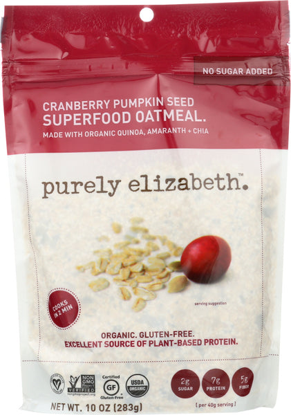 PURELY ELIZABETH: Organic Cranberry Pumpkin Seed Ancient Grain Oatmeal, 10 oz