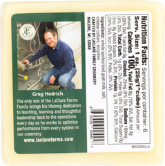 LACLARE FARMS: Cheese Goat Mozzarella With Milk, 6 oz