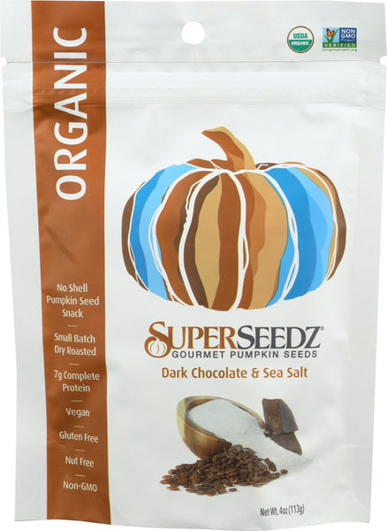 SUPER SEEDZ: Pumpkin Seed Dark Chocolate Sea Salt, 4 oz