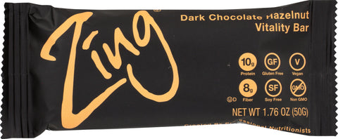 ZING BARS: Bar Dark Chocolate Hazelnut Gluten Free, 1.76 oz
