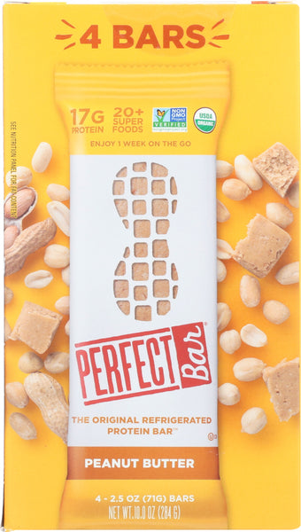 PERFECT FOODS: Peanut Butter Bar 4pk, 10 oz