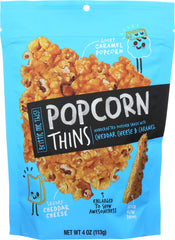 POPCORN THINS: Popcorn Thin Cheddar Caramel, 4 oz