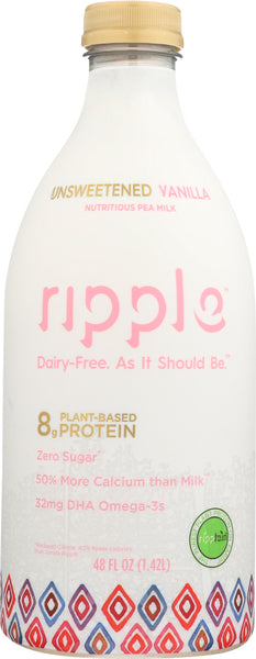 RIPPLE: Milk Unsweetened Vanilla, 48 oz