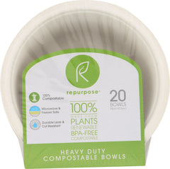 REPURPOSE: Eco-Friendly Tree Free Paper Bowls, 20 count