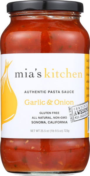 MIA'S KITCHEN: Authentic Pasta Sauce Garlic & Onion, 25.5 oz