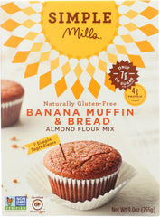 SIMPLE MILLS: Gluten Free Banana Muffin Almond Flour Mix, 9 oz